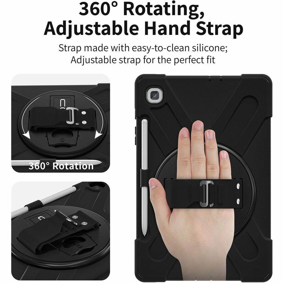 360° Rotating, Adjustable Hand Strap

Strap made with easy-to-clean silicone; Adjustable strap for the perfect fit

360° Rotation