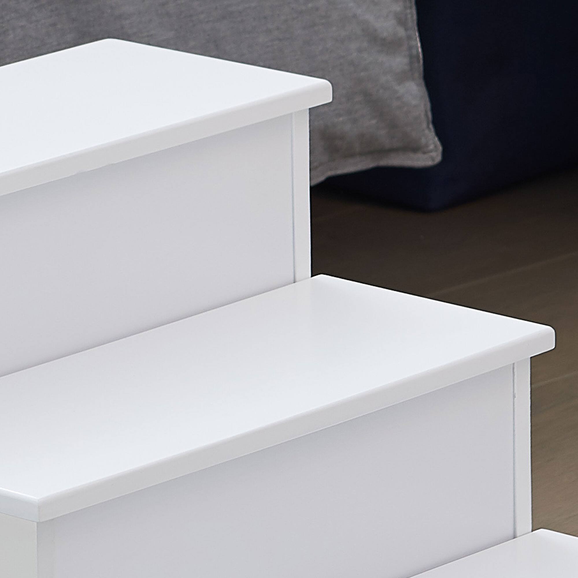 Alt View 1. Kings Brand Furniture - Kings Brand Furniture Darien 3 Step Wood Step Stool for Adults or Kids, Dog Stairs - White.