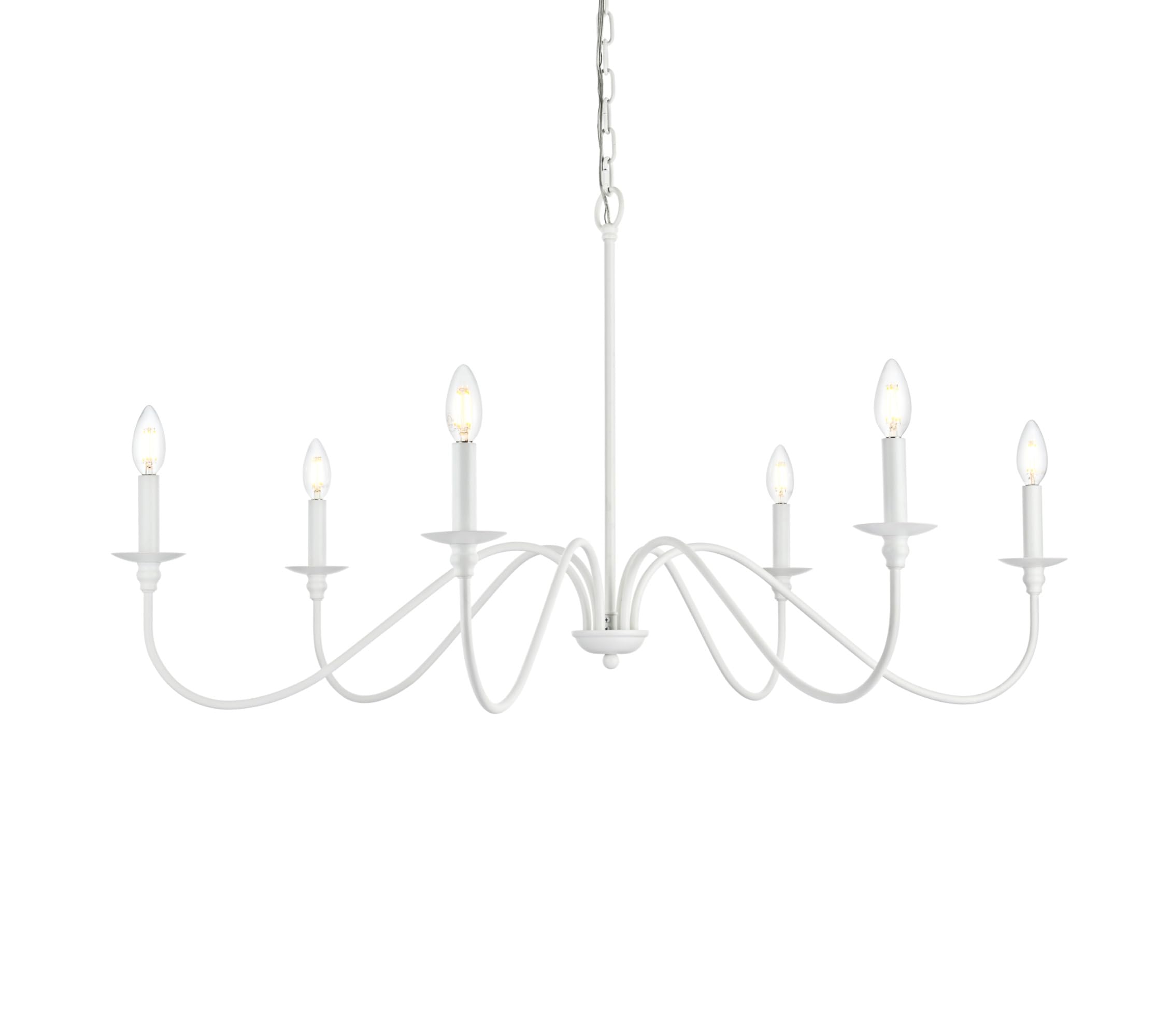 Alt View 1. Living District - Rohan 42 inch chandelier in White - White.