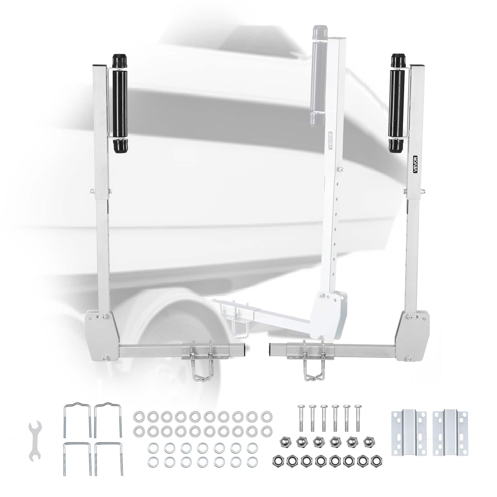 VEVOR - Boat Trailer Guides, 27.6-41.3 in Height Adjustable Trailers Guide, 2PCS Thickened High-Duty Trailer Guide-Ons - Silver