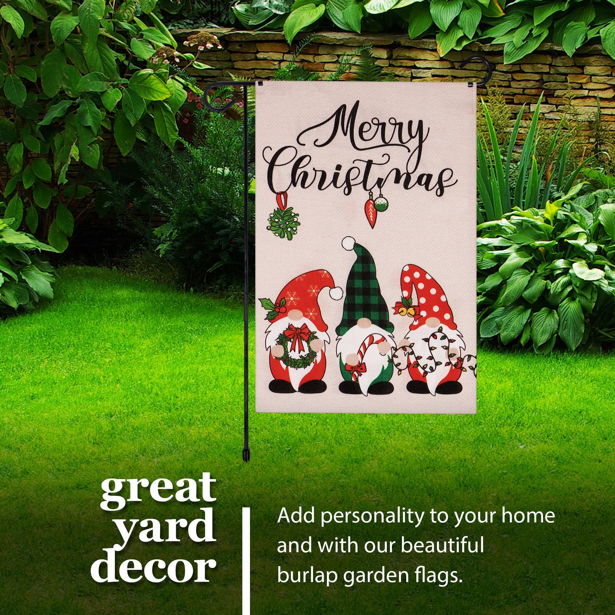 Christmas Merry great yard decor Add personality to your home and with our beautiful burlap garden flags.