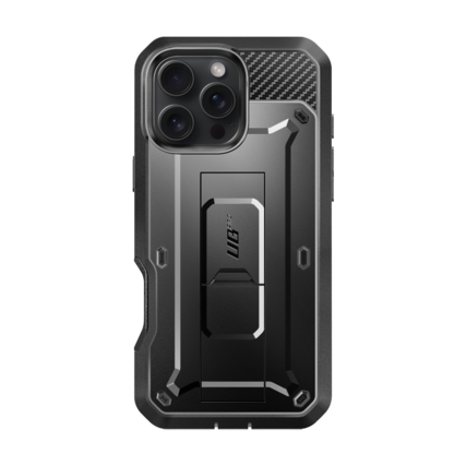 Front. SUPCASE - iPhone 16 Pro 6.3 inch Unicorn Beetle Pro Rugged Case - Black.
