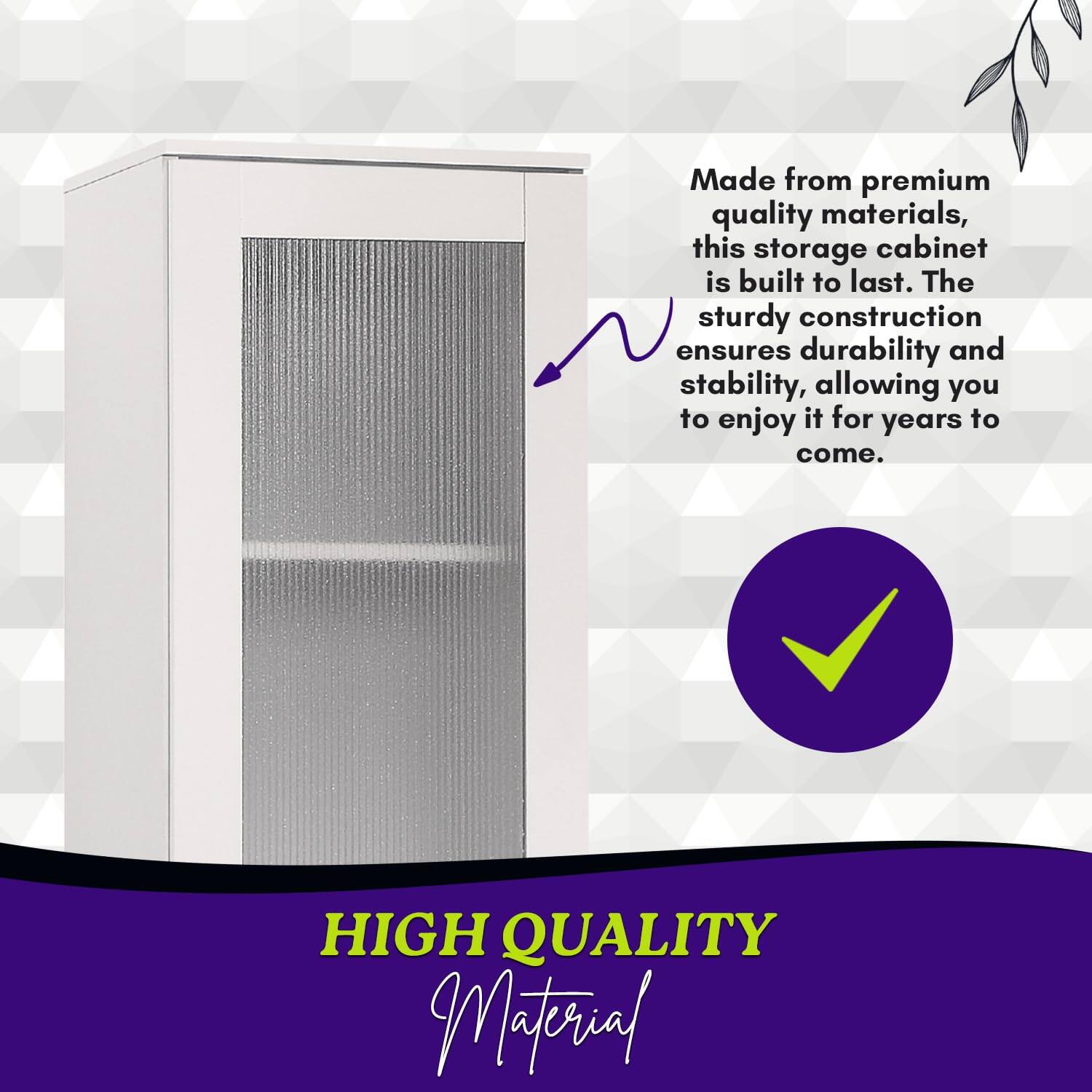 Made from premium quality materials, this storage cabinet is built to last. The sturdy construction ensures durability and stability, allowing you to enjoy it for years to come.

HIGH QUALITY Material