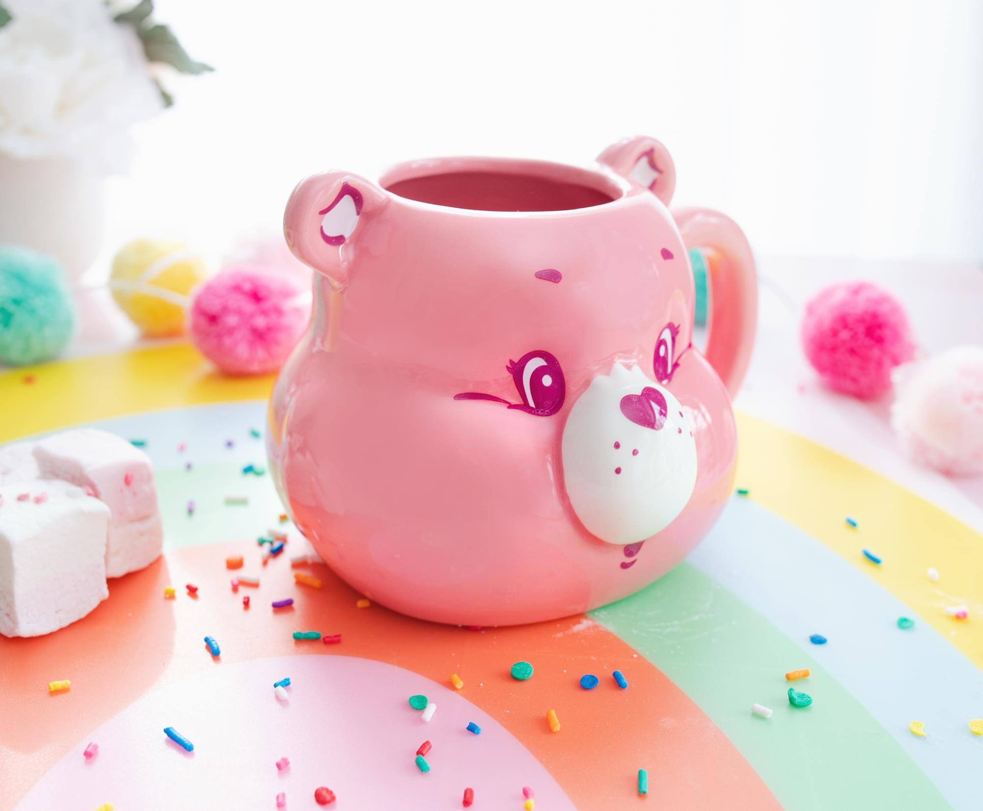 Alt View 3. Silver Buffalo - Care Bears Cheer Bear 3D Sculpted Ceramic Mug | Holds 20 Ounces - Pink.