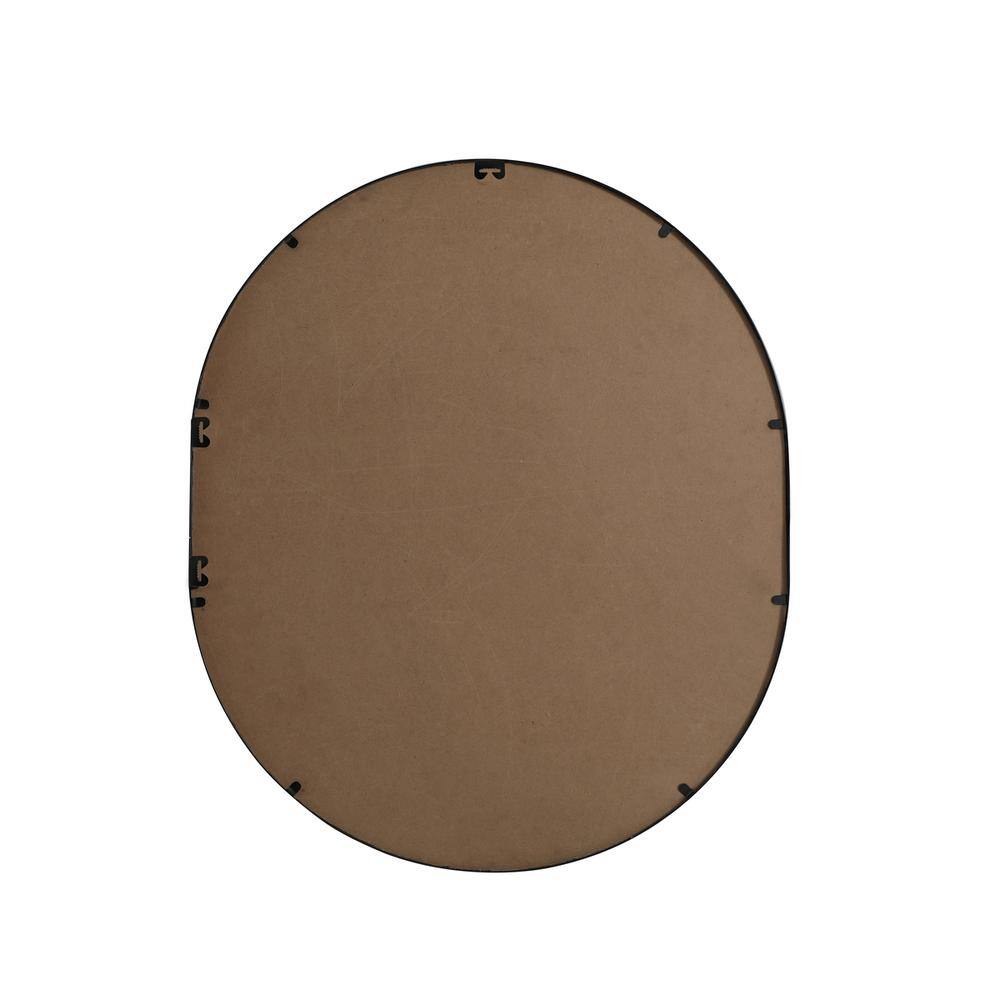 Angle. Elegant Decor - Metal Frame Oval Mirror 30x36 Inch in Black - Black.