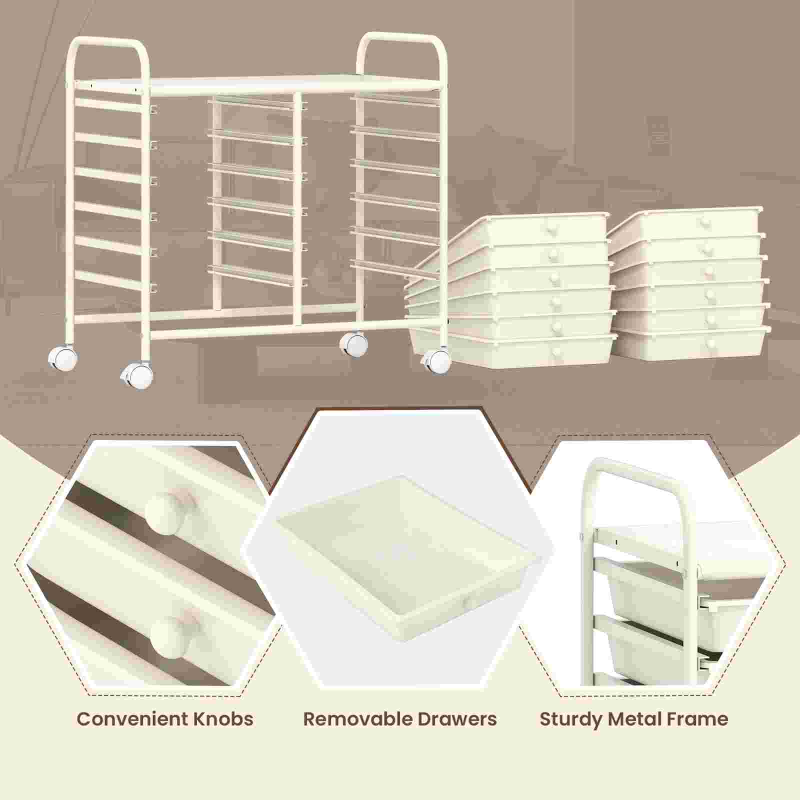 Convenient Knobs, Removable Drawers, Sturdy Metal Frame