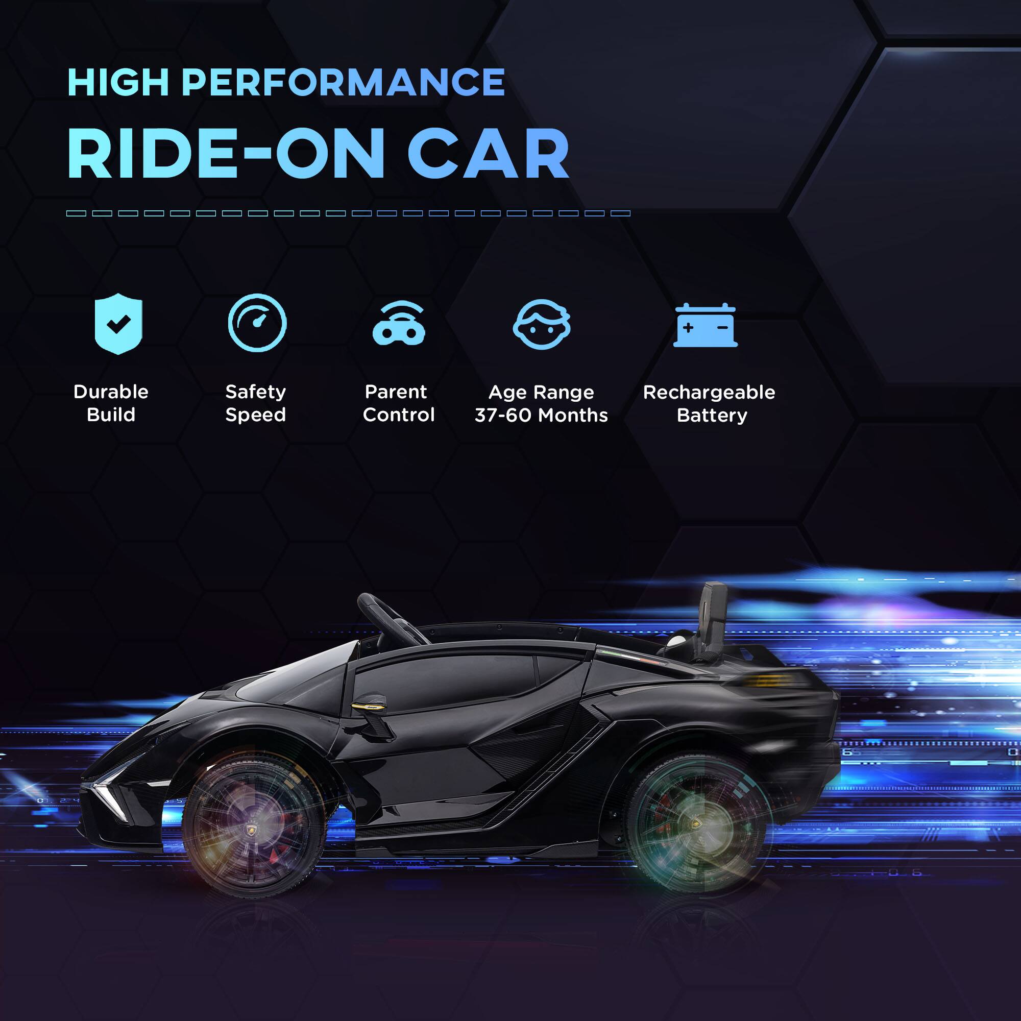 HIGH PERFORMANCE RIDE-ON CAR

- Durable Build
- Safety Speed
- Parent Control
- Age Range 37-60 Months
- Rechargeable Battery