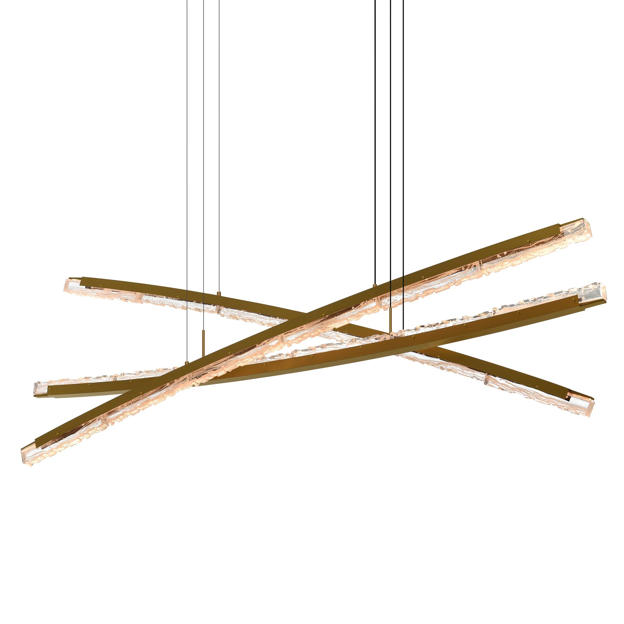 Angle. CWI Lighting - Saber Integrated LED Brass Chandelier - Brass.