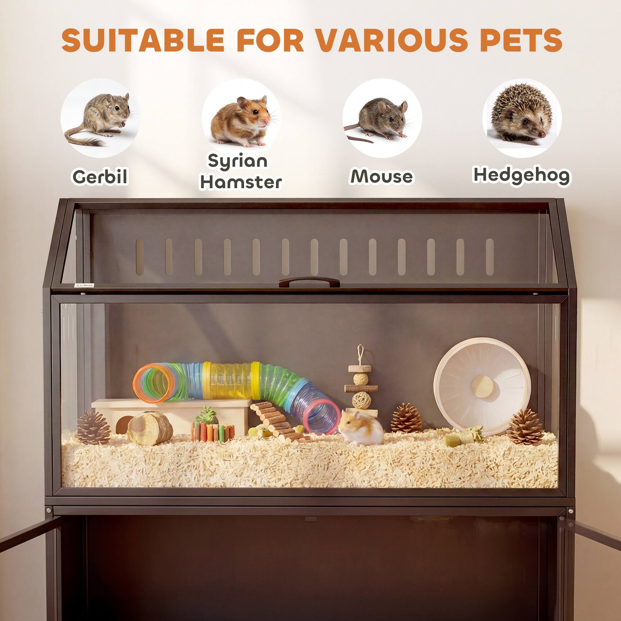SUITABLE FOR VARIOUS PETS

- Gerbil
- Syrian Hamster
- Mouse
- Hedgehog