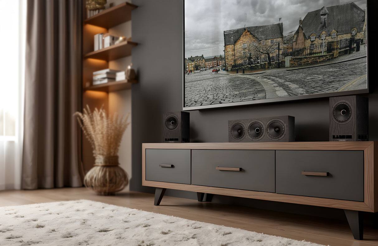 Alt View 1. FYNE Audio - Fyne Audio F55E 2.5-Way 5” Floorstanding Speakers - Pair - Black Ash - Black Ash.