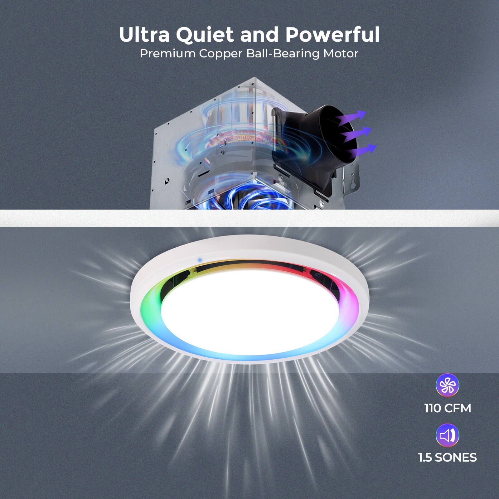 Ultra Quiet and Powerful Premium Copper Ball-Bearing Motor  
110 CFM  
1.5 SONES