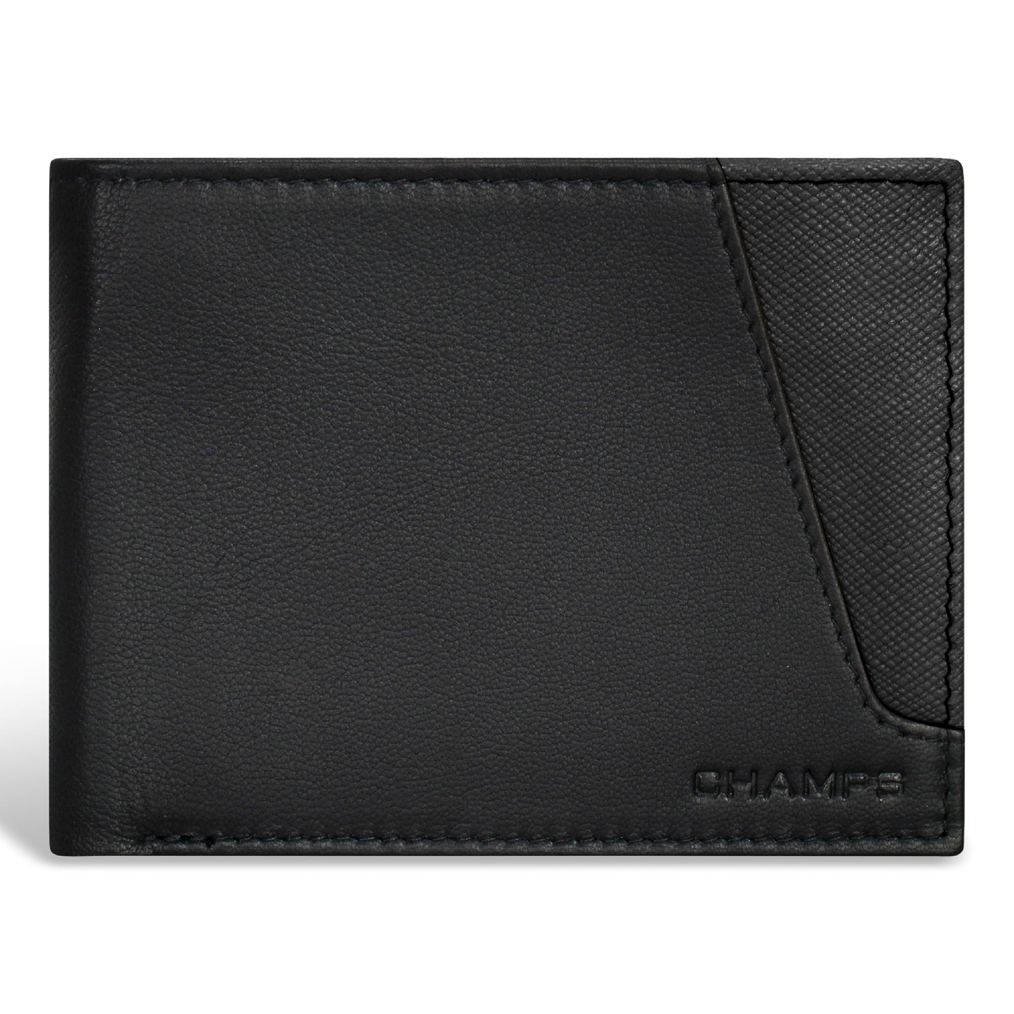 Front. Champs - Iconic Collection Leather Top Wing Wallet - BlackBlack.