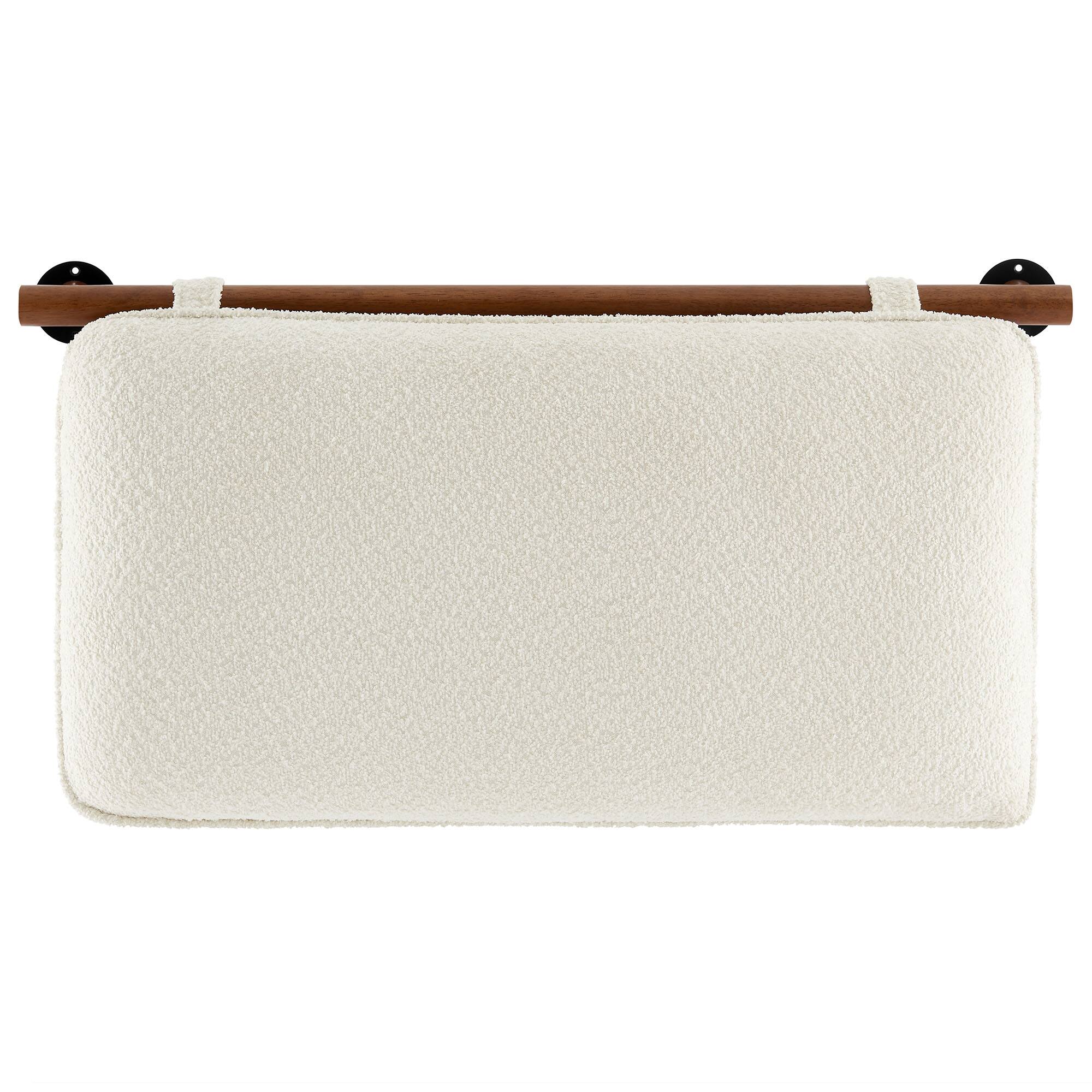 Back. Modway - Anela Wall-Mounted Chenille Upholstered Twin Headboard by Modway - Brown.