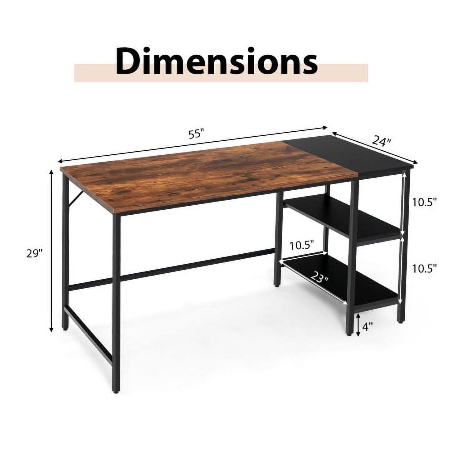 Dimensions: 55" x 24" x 29" x 10.5" x 10.5" x 23" x 10.5" x 4"