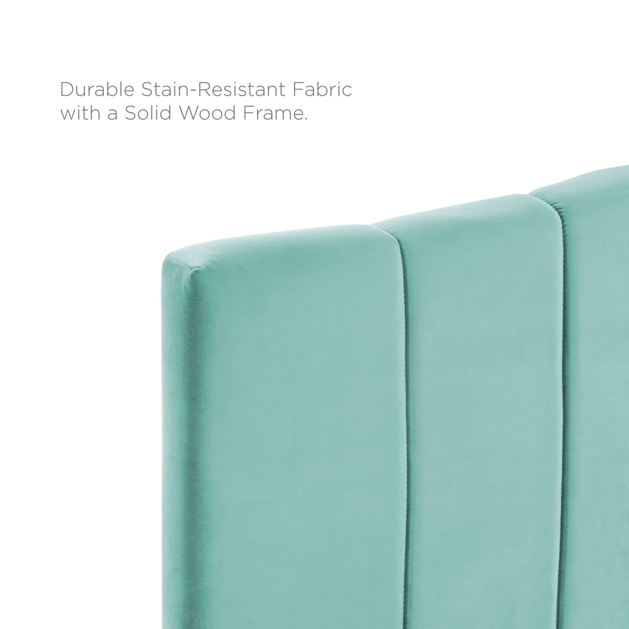 Durable Stain-Resistant Fabric with a Solid Wood Frame.