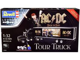Level 3 Model Kit Kenworth Tour Truck "AC/DC Rock or Bust" 1/32 Scale Model by Revell - Black