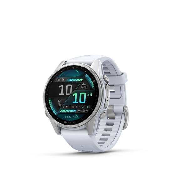 Garmin f nix 8 AMOLED GPS Smartwatch 43mm Fiber reinforced polymer Silver 010 02903 00 Best Buy