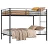 Costway - Metal Bunk Bed Full Over Full, Modern Heavy-duty Bunk Bed with Safety Guardrail - Black