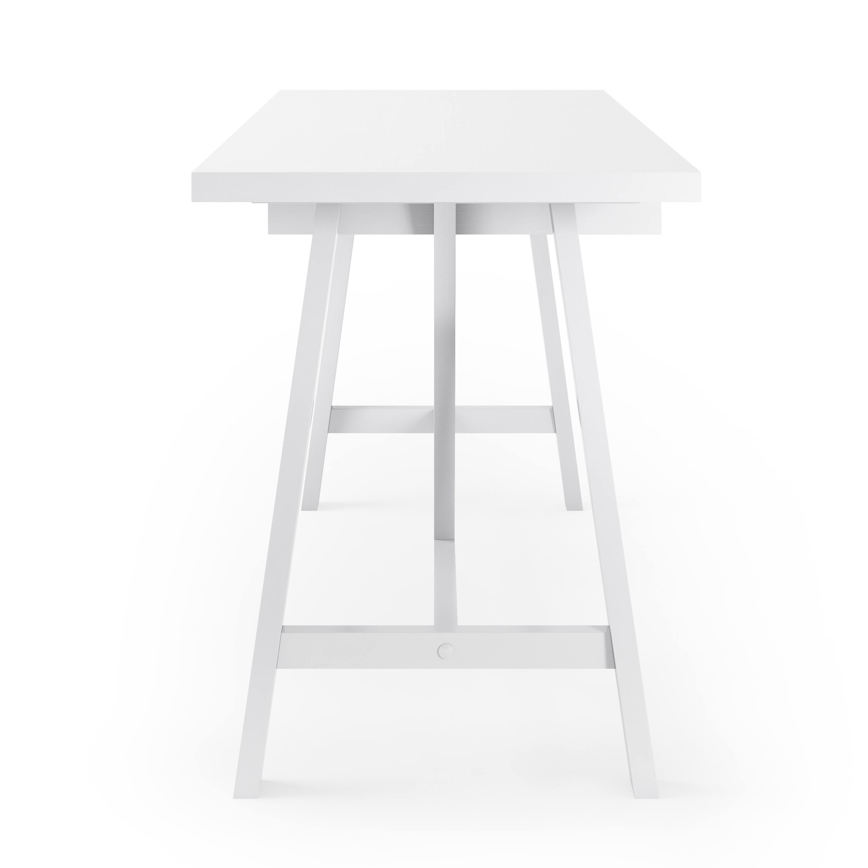 Alt View 13. Simpli Home - Dylan solid wood Industrial 60 inch Wide Writing Office Desk - White.