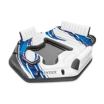 Front. Intex - Inflatable Lounging Pool Float - Blue.
