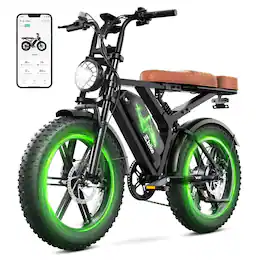 TST GRP - 20" 1500W Peak Electric Bike for Adults, 48V 15AH, E Bike for City Commuting, Off-Roading, Mountain - Black
