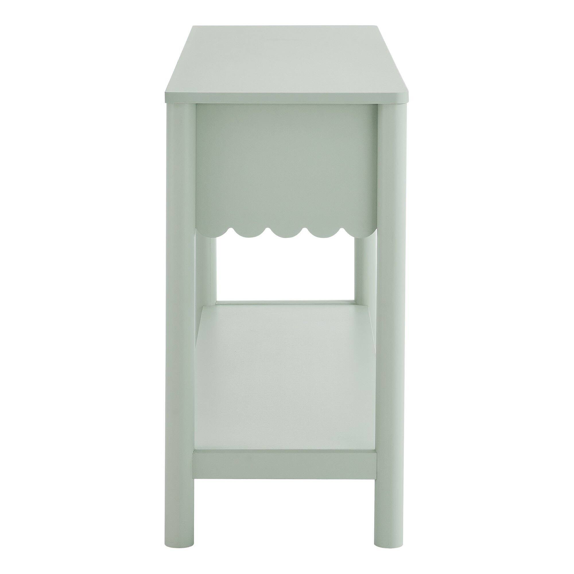 Alt View 2. Modway - Emmeline 3-Drawer Scalloped Console Table by Modway - Sage.