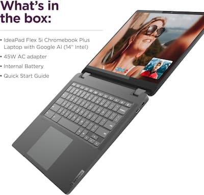 Lenovo Flex 5i Chromebook Plus Laptop with Gemini 14 Lenovo Flex 5i Chromebook Plus Laptop with Gemini 14