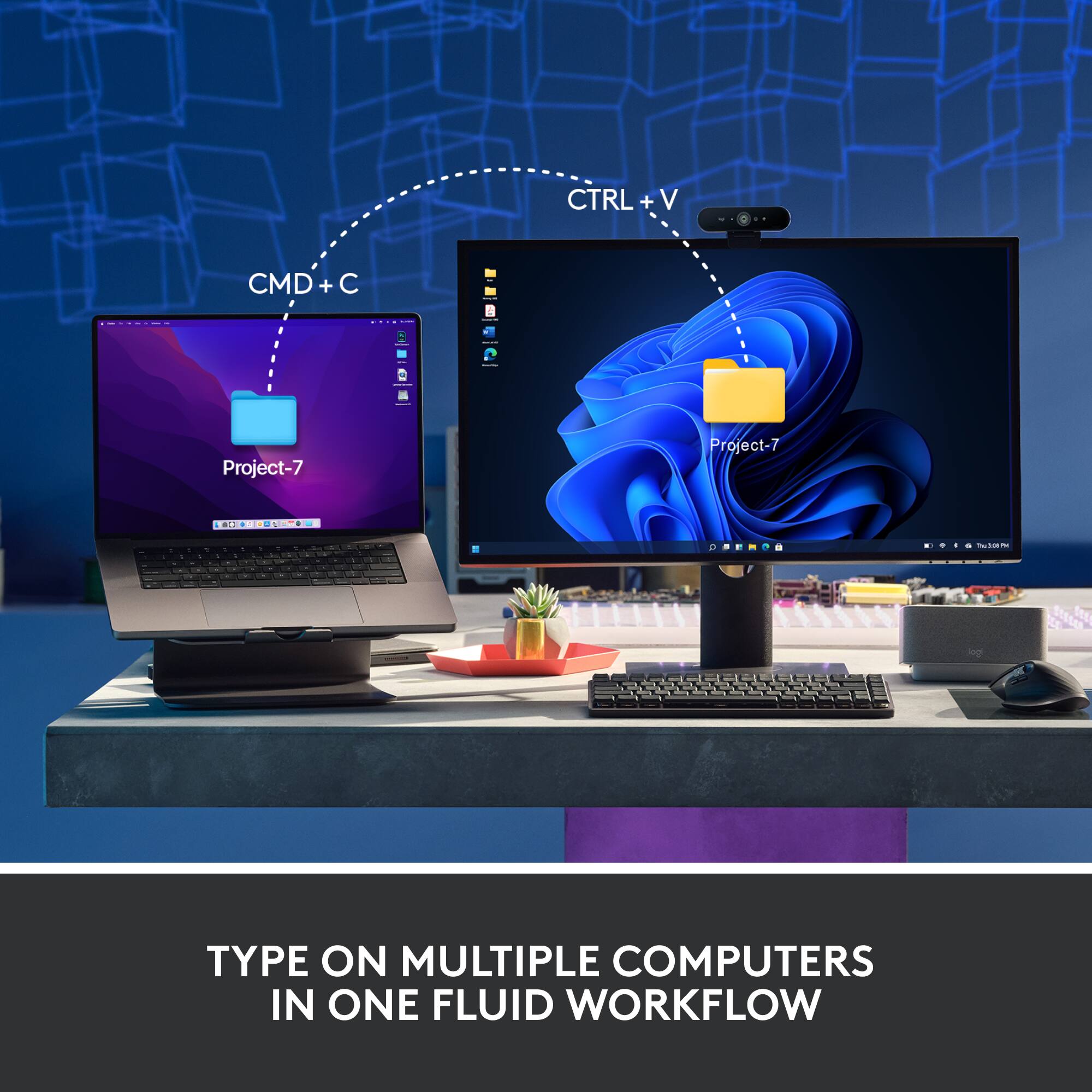 Type on multiple computers in one fluid workflow.