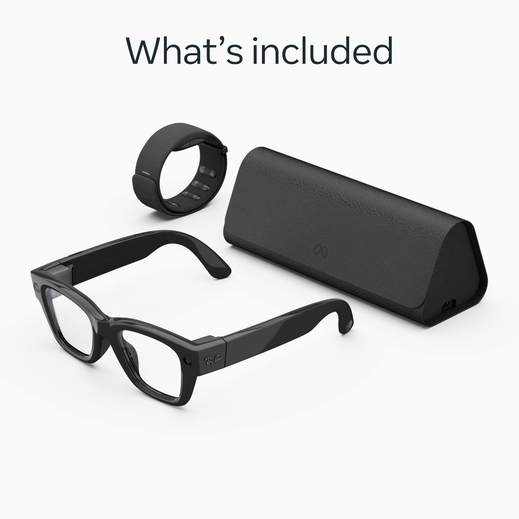 Meta - Ray-Ban Display & Neural Band | AI glasses with in-lens display - Shiny frame, standard - band size 1 - Black