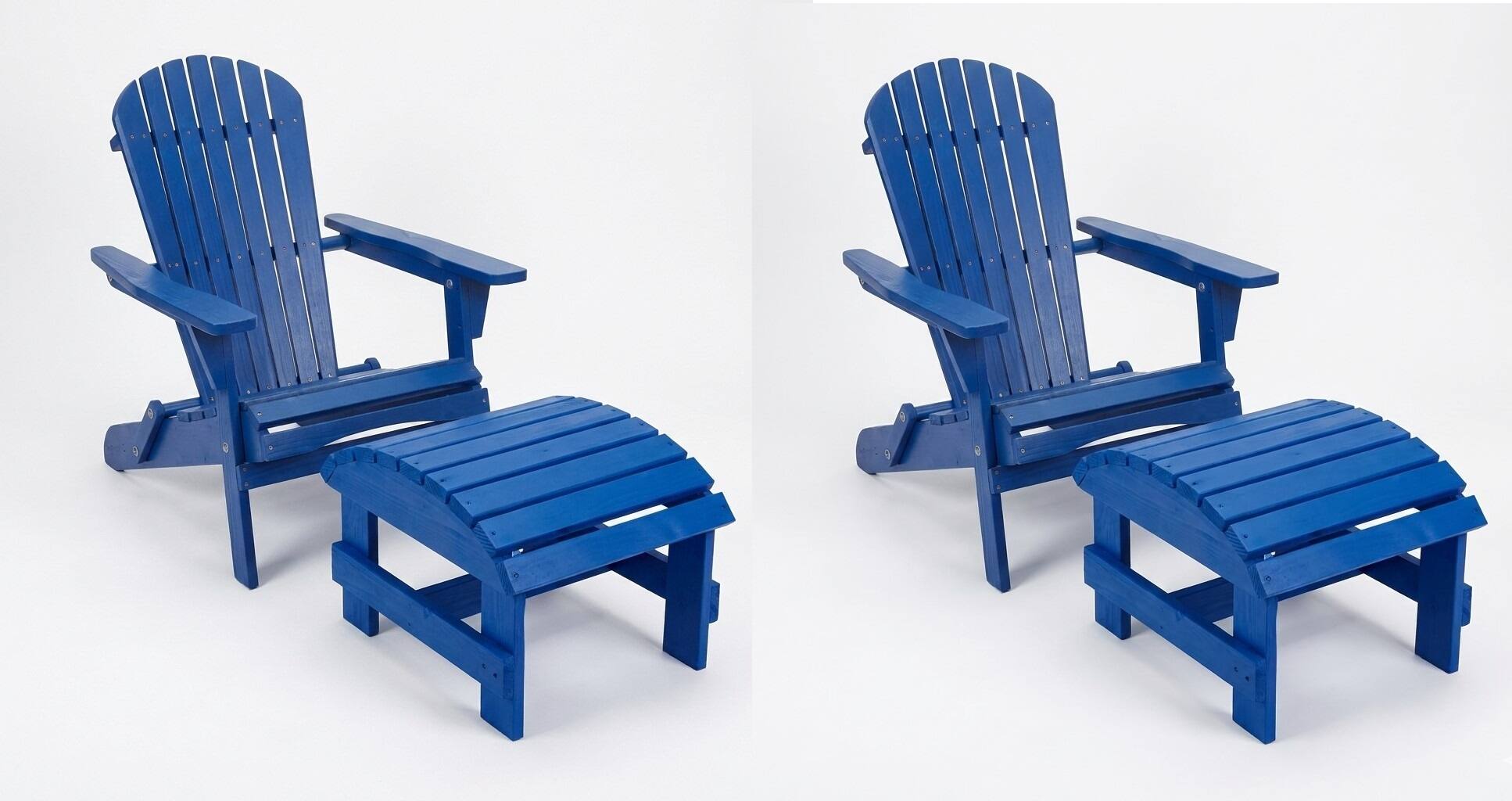 Jiallo - Grand Collection Folding Large Size Adirondack Chair Pine Wood - Navy Blue price history on PriceWatchPro
