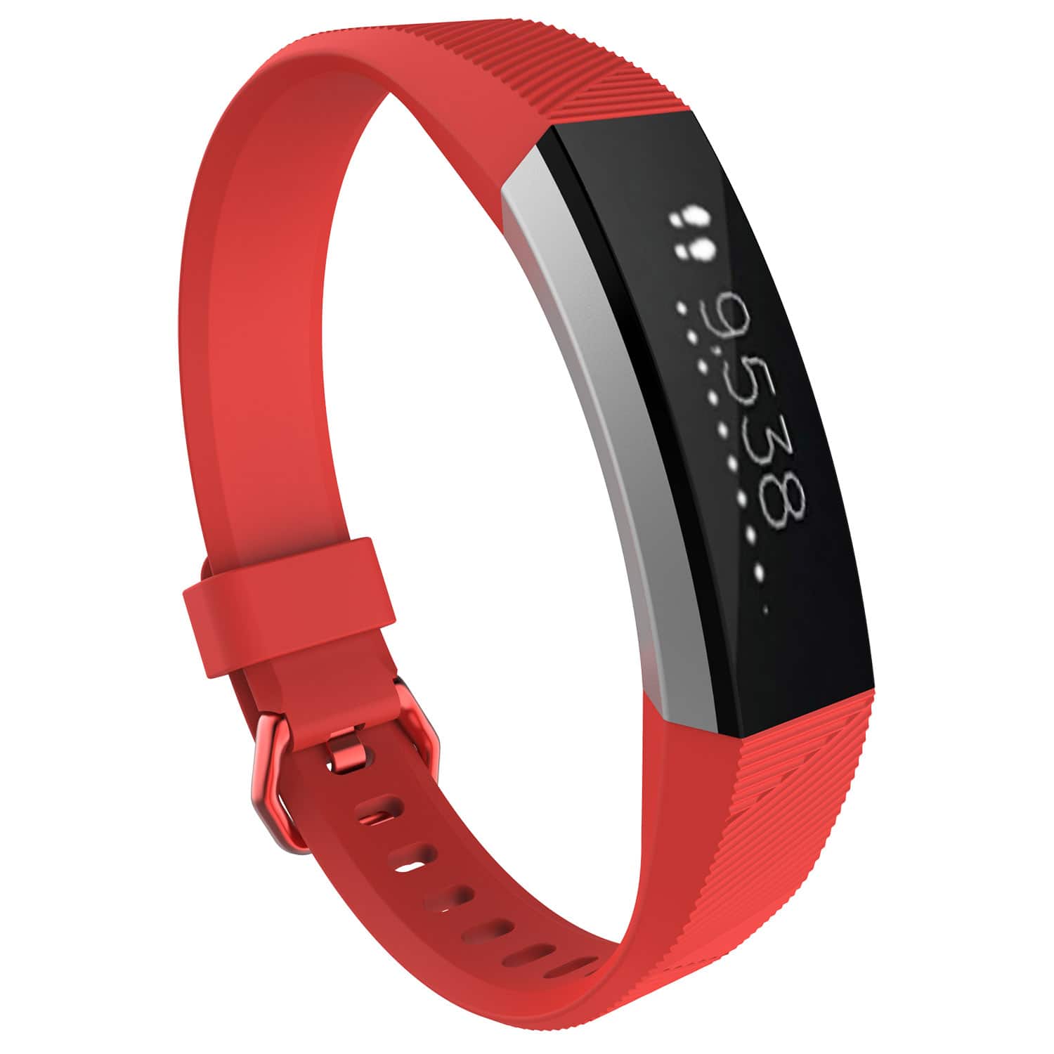 StrapsCo - Active Band Rubber Watch Strap For Fitbit Alta (Medium-Long) - Red