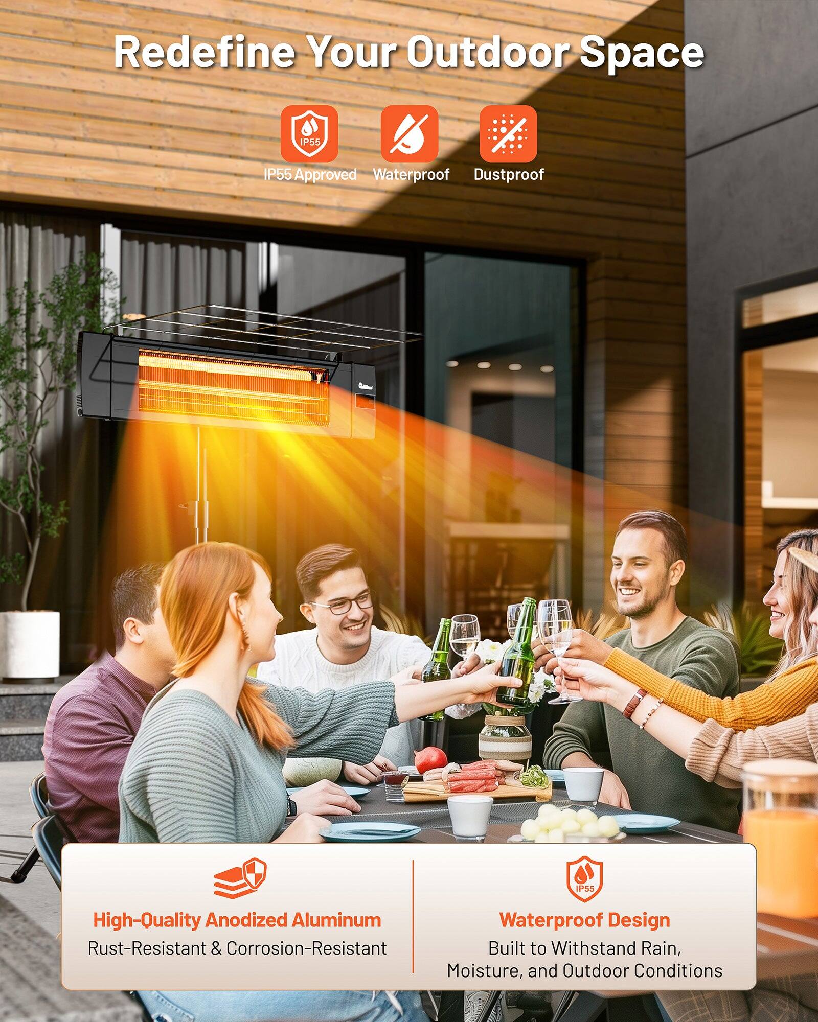 Redefine Your Outdoor Space

- IP55 Approved
- Waterproof
- Dustproof

High-Quality Anodized Aluminum
Rust-Resistant & Corrosion-Resistant

Waterproof Design
Built to Withstand Rain, Moisture, and Outdoor Conditions