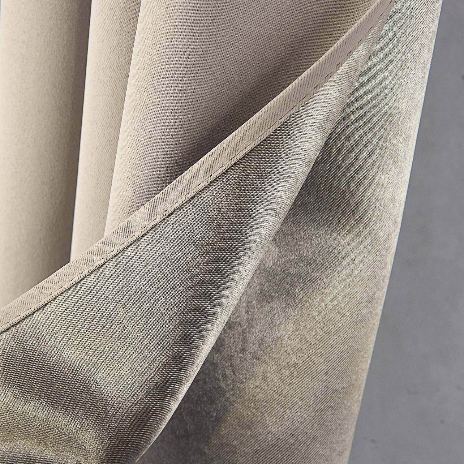 Left. RT Designers Collection - RT Designers Collection Anchorage Blackout Grommet Curtain Panel 54" x 84" Ivory - Ivory.