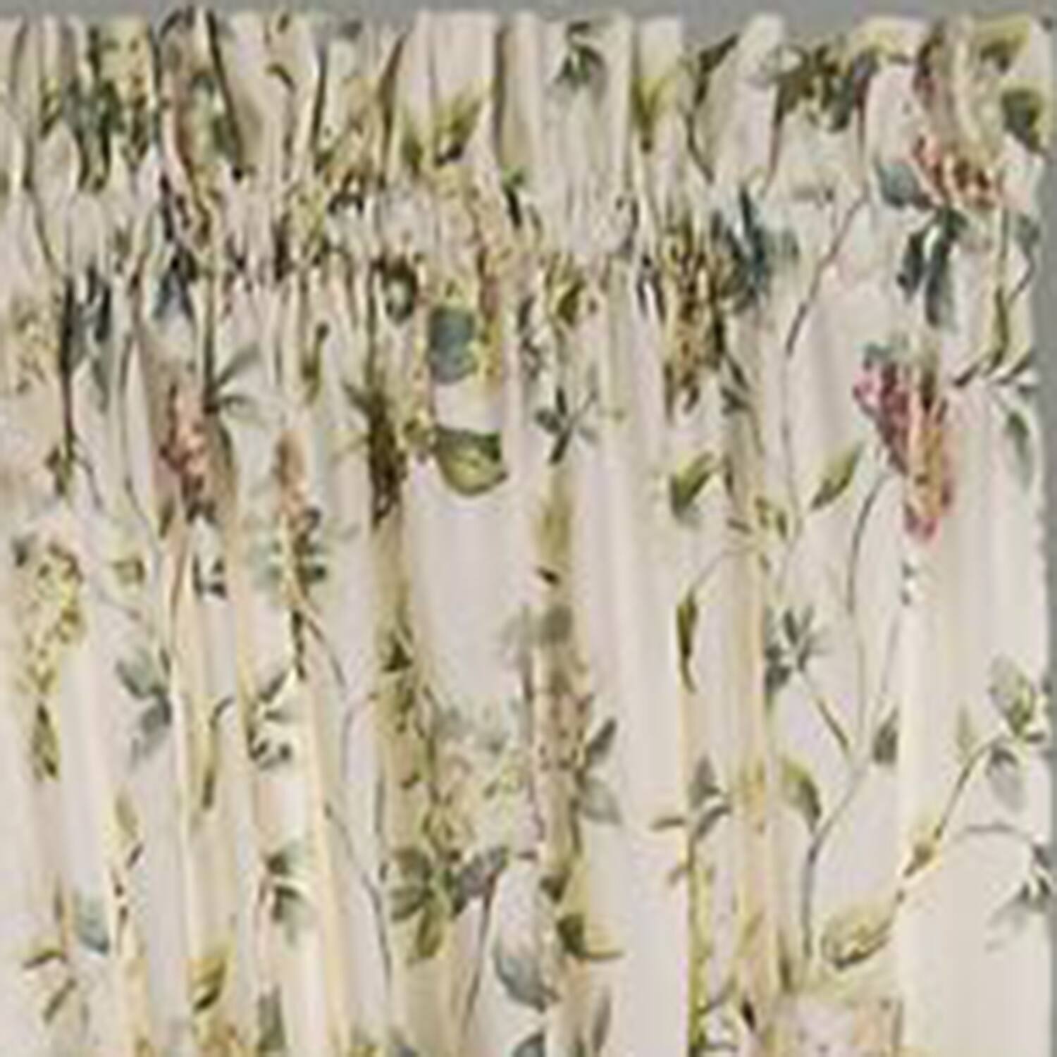 Left. Ellis Curtain - Ellis Curtain Abigail 100 Percent High Quality 2-Piece Window Rod Pocket Panel Pairs With 2 Tie Backs 90x63" Multicolor - Multi.