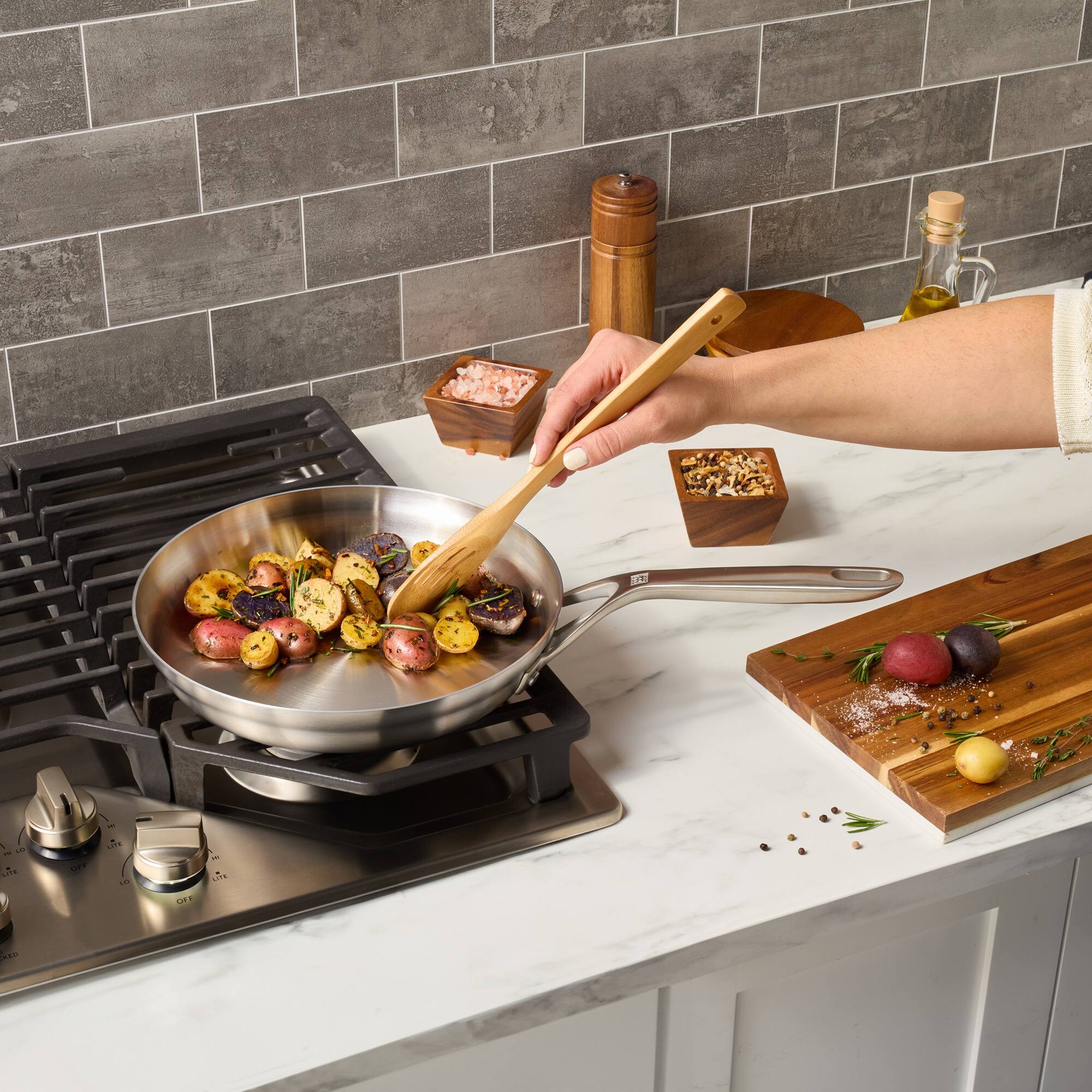 Alt View 5. ZWILLING - ZWILLING Motion Stainless Steel 10-inch Stainless Steel Fry Pan - Stainless Steel.
