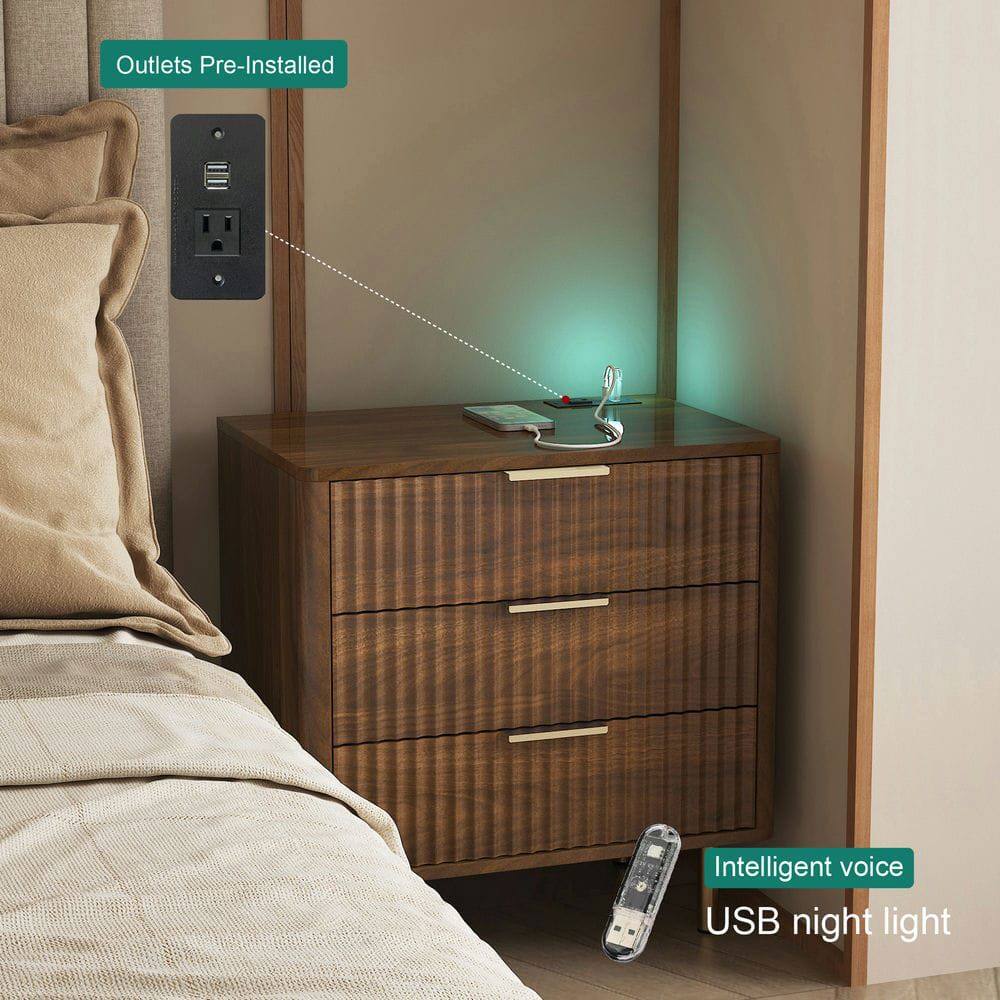 Outlets Pre-Installed  
Intelligent voice USB night light