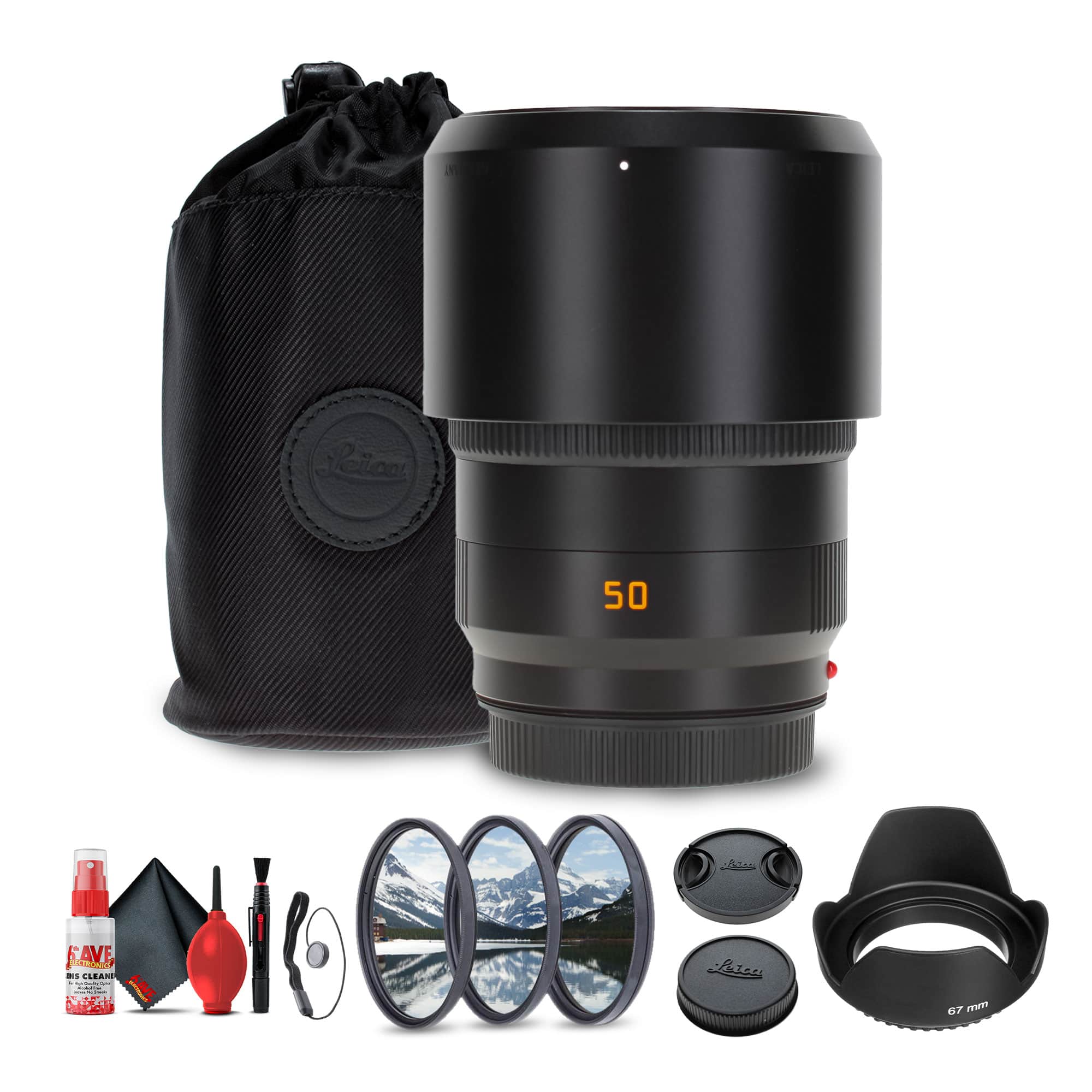 Leica - APO-Summicron-SL 50mm f/2 ASPH. Lens + Lens Filter Kit + Cleaning Kit + More - Black price history on PriceWatchPro