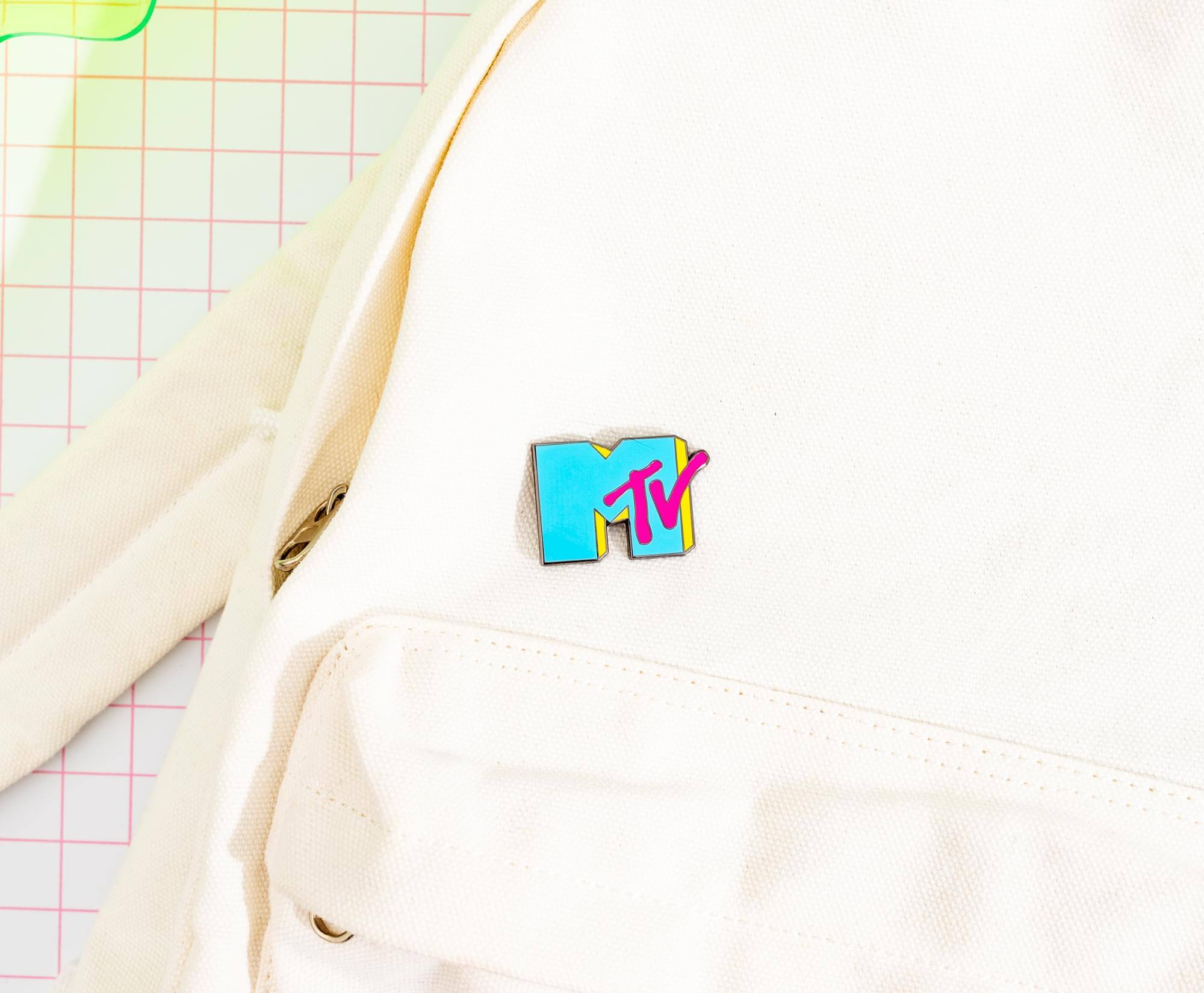 Alt View 4. SalesOne LLC - MTV Retro Blue Logo Enamel Pin - Blue.