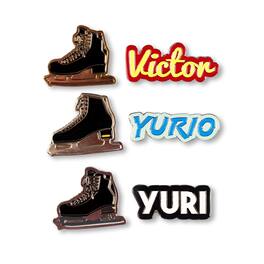 Just Funky - Yuri On Ice Collectible Enamel Pin Set| 6 Pack Collector’s Edition - Black