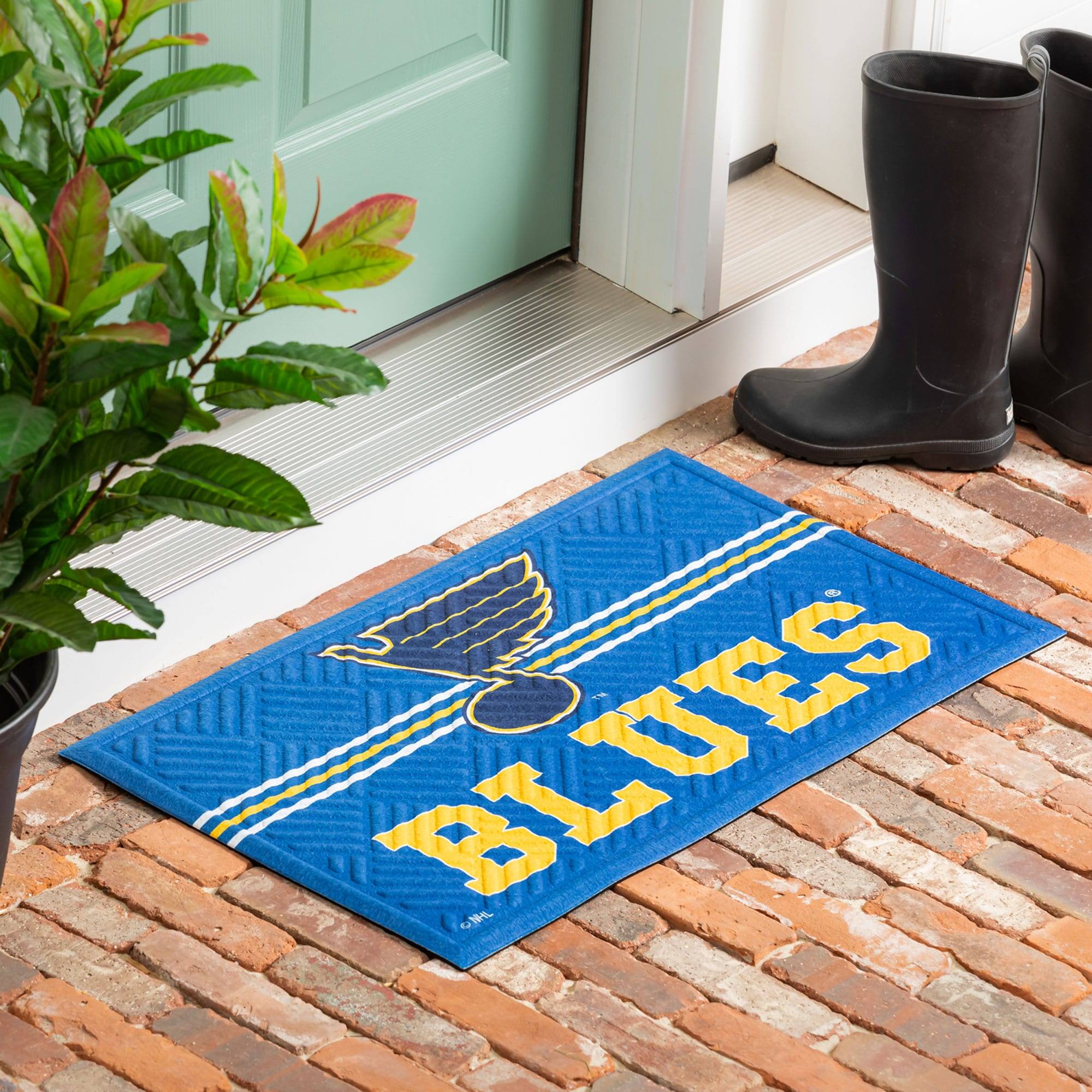 Alt View 2. Evergreen Enterprises - St. Louis Blues Embossed Door Mat - Multicolor.