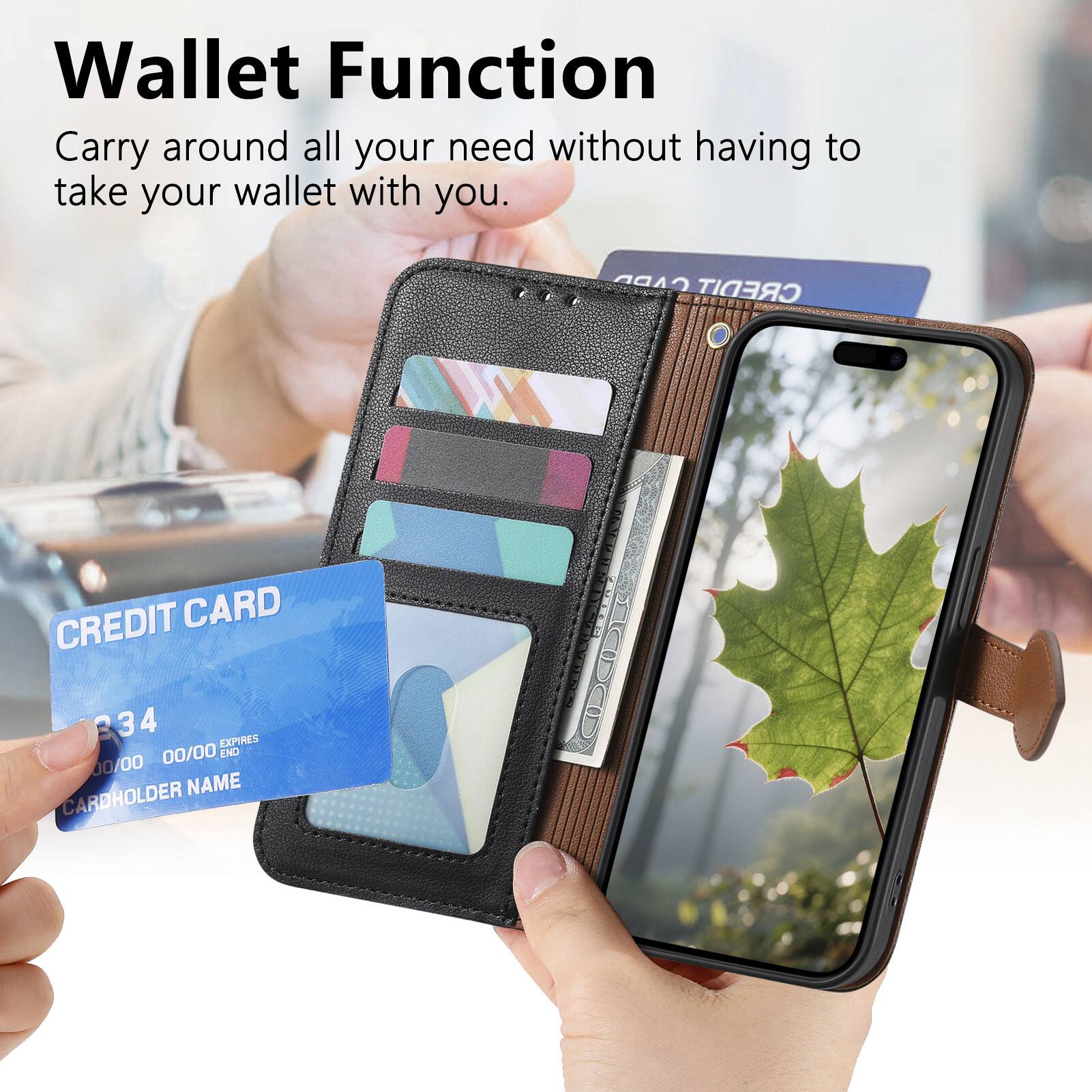Wallet Function  
Carry around all your need without having to take your wallet with you.  

CREDIT CARD  
234 4  
EXPIRES 00/00  
END 00/00  
CARDHOLDER NAME