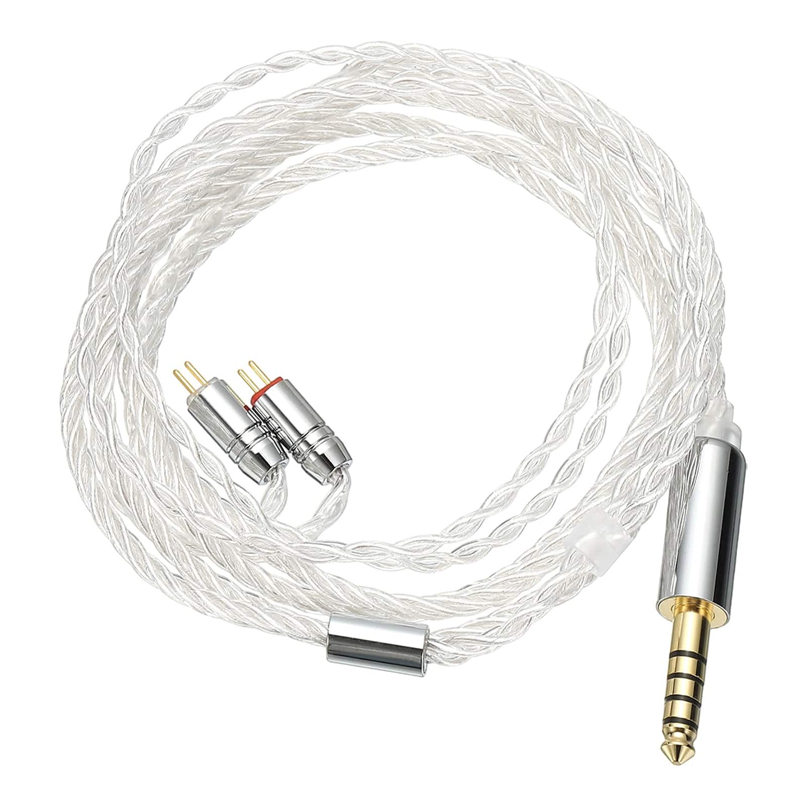 Unique Bargains - IEM Earphone Cable 1.2M, 28AWG 4-Core High Purity -Plated HiFi Replacement for Ananda Arya HE400SE (4.4mm, 2PIN) - Silver
