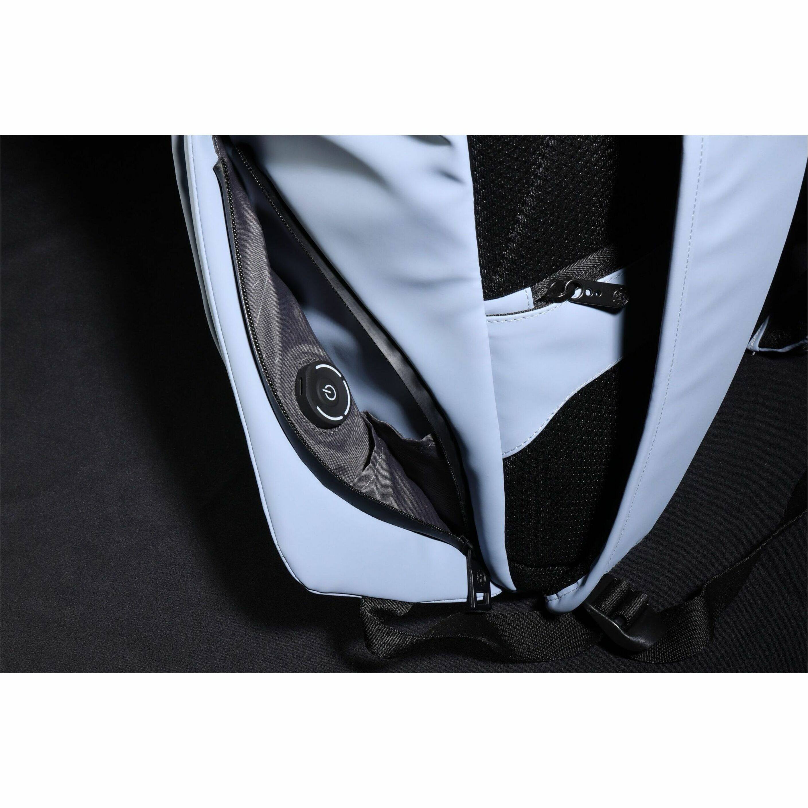 Alt View 30. Swissdigital Design - LAMONE L LED TSA-Friendly Water-Resistant Backpack With USB Charging Port  RFID Protection and Fits Up to 16″ Laptop - Light Blue.