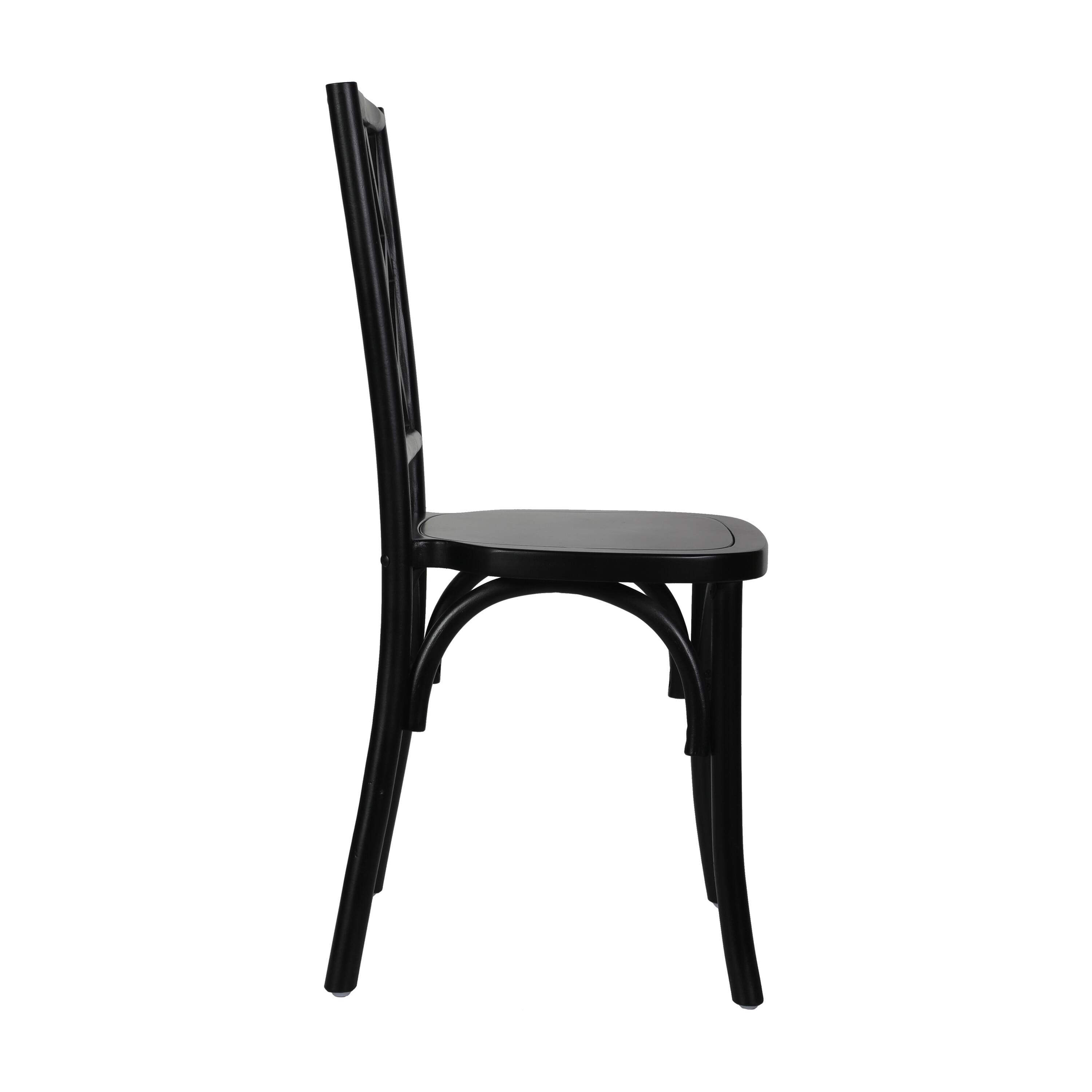 Alt View 7. Emma + Oliver - Decker Solid Wood Stack Dining Chair with Decorative Back Design - Black.