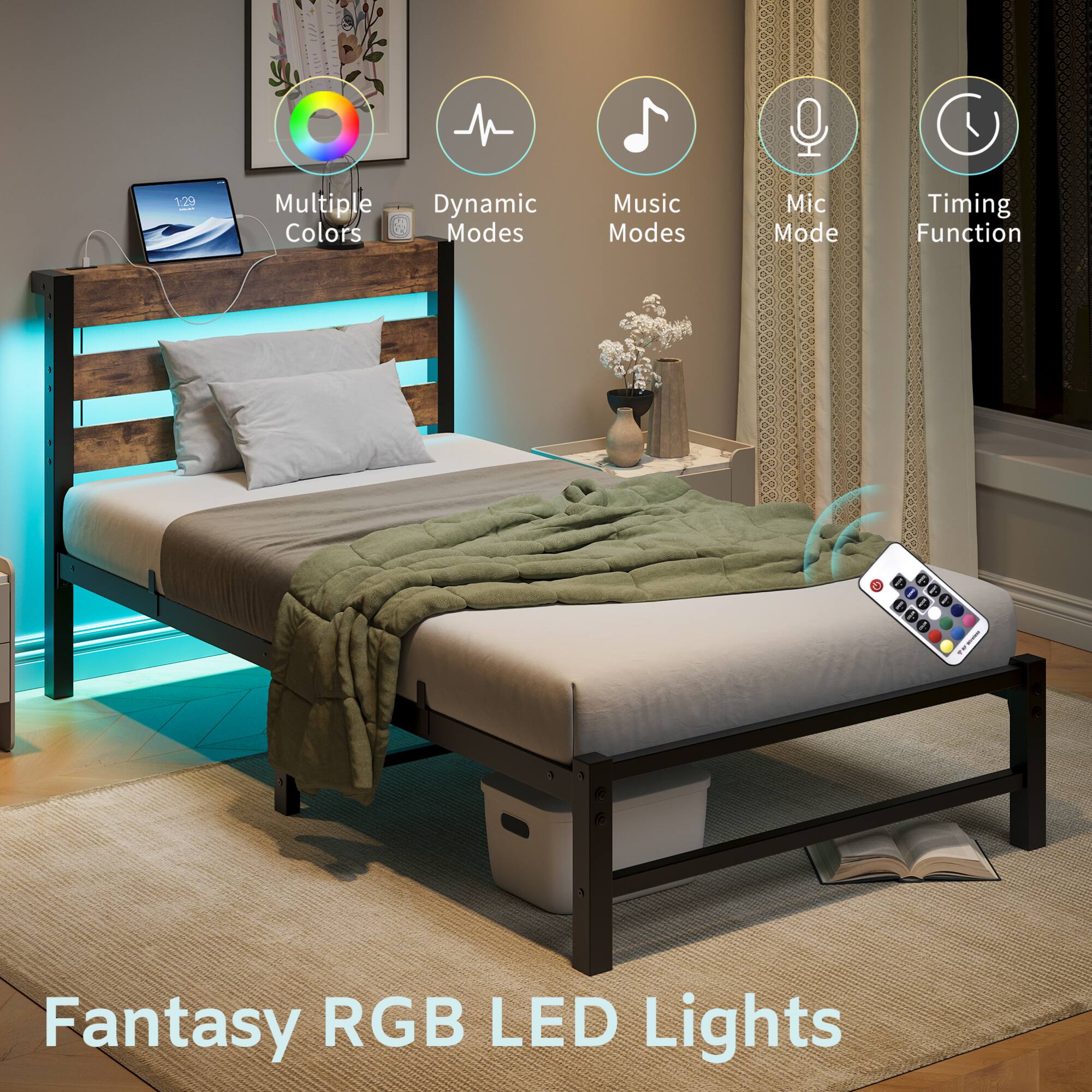 M2: Multiple Colors, Dynamic Modes, Music Modes, Mic Mode, Timing Function

Fantasy RGB LED Lights
