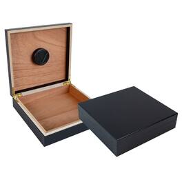 Prestige - Portable Travel Cigar Humidor (Black) - Black Finish
