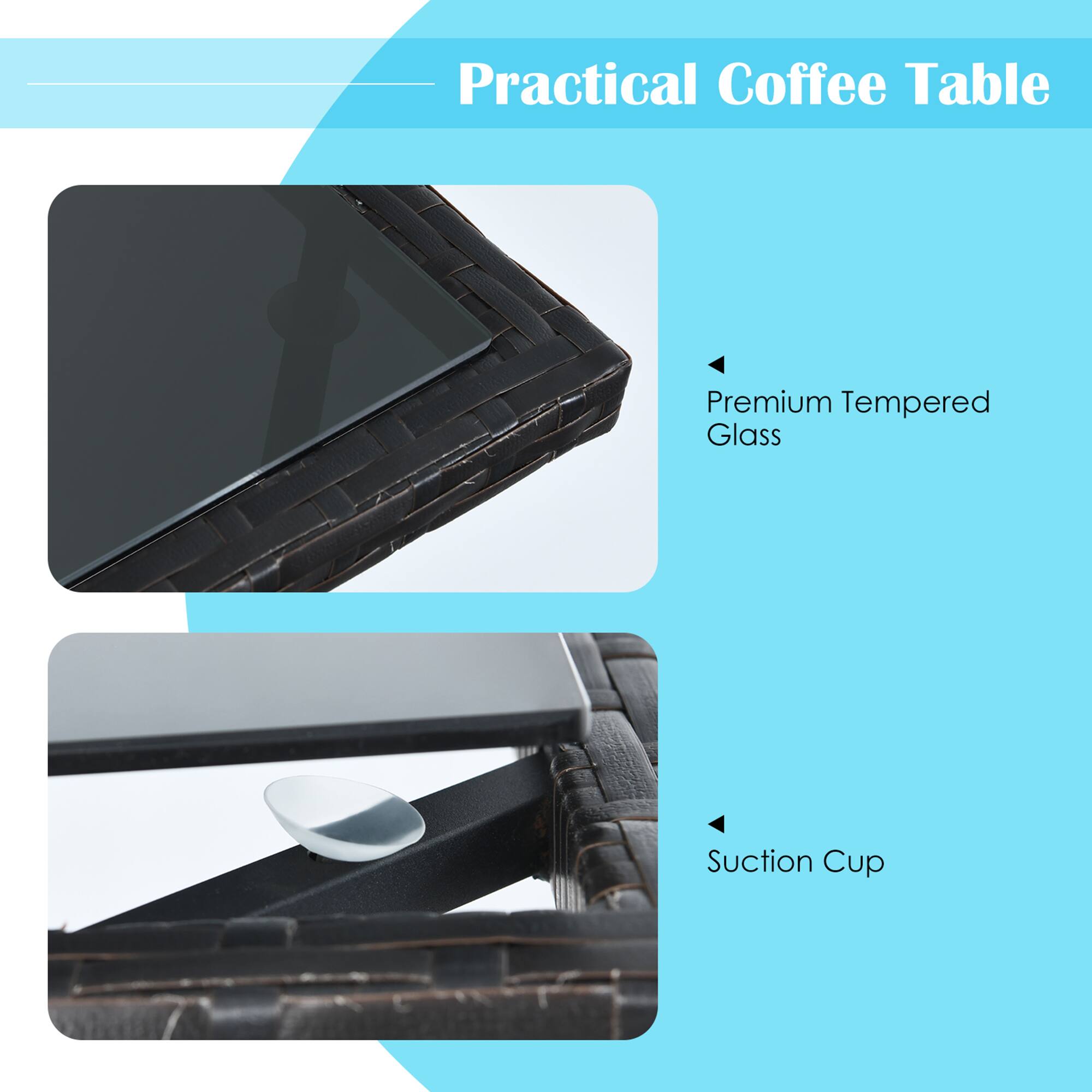 Practical Coffee Table

Premium Tempered Glass

Suction Cup