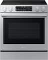 Samsung - 30 in. Wide 4 Elements Bespoke 6.3 cu. ft. Smart Slide-In Electric Range with No Preheat Air Fry - Stainless Steel