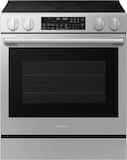 Samsung - 30 in. Wide 4 Elements Bespoke 6.3 cu. ft. Smart Slide-In Electric Range with No Preheat Air Fry - Stainless Steel