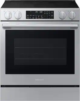 Samsung - 6.3 cu. ft. Bespoke Smart Slide-In Electric Range with Illuminated Precision Knobs and No Preheat Air Fry Max - Stainless Steel